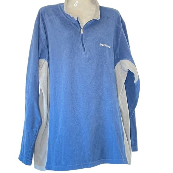 Columbia Women's Quarter Zip Microfleece 2-Tone Blue Pullover XL - Picture 1 of 8